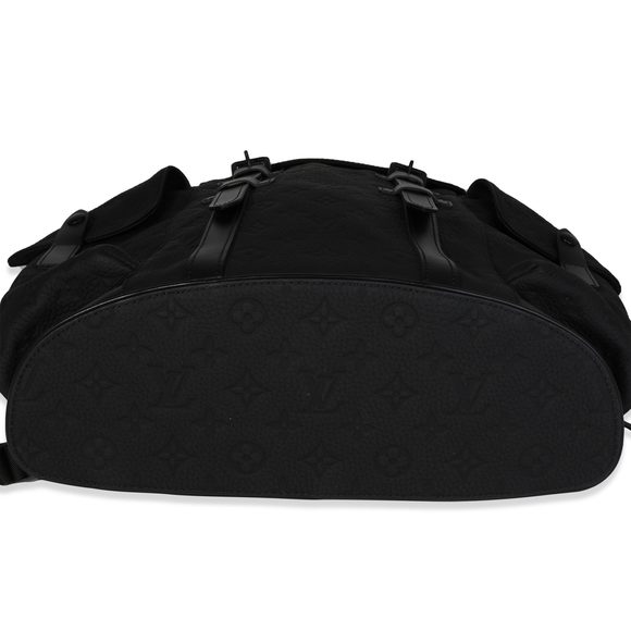 Louis Vuitton Black Monogram-Embossed Taurillon Christopher MM Backpack - Picture 5 of 7
